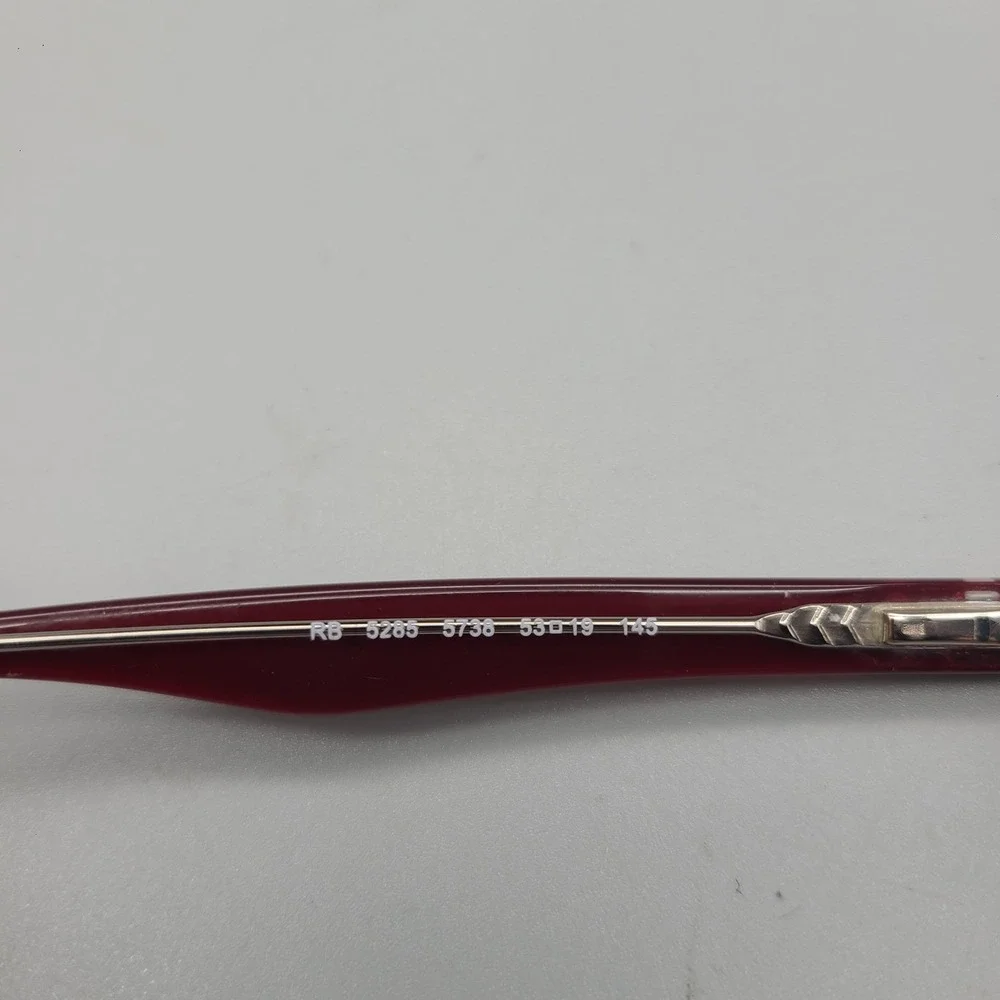 Ray-Ban RB 5285 5738 Cherry Red Clear Square Eyeglasses Frames 53-19-145